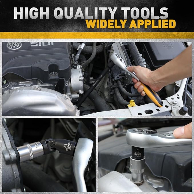 18-Pieces Impact Socket Extension Set: 1/4", 3/8" & 1/2" Drive Socket Extension Bar, Socket Adapter Set, Swivel Universal Joints & Impact Coupler