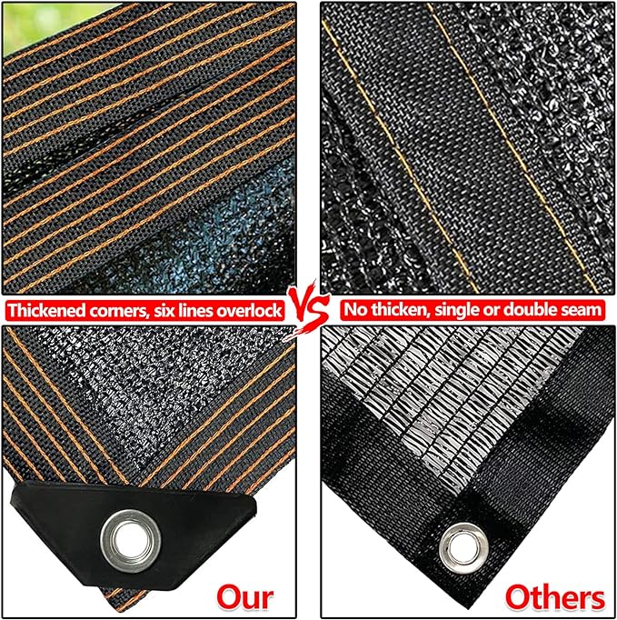 Shade Cloth 90% Sunblock Net for Garden Patio,Shade Sails -for Plants Greenhouse Outdoor Pergola Lawn, Easier to Hang Sun Protection Neting Cover for Kennel Chicken Coop, 10x12 FT