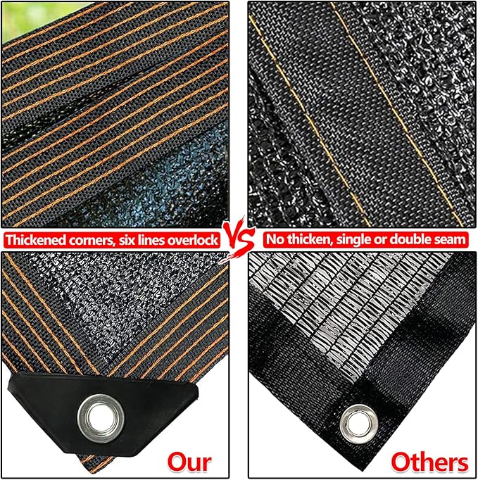QLOFEI 18x26 FT Shade Cloth for Garden, 80-90% Sunblock Shade Neting Cover with Grommets, Sun Screens for Patio Plants Greenhouse, Mesh Tarp for Kennel Chicken Coop Pergola Outdoor