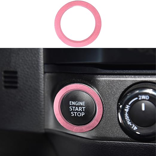 for Toyota Tacoma Accessories 2023 2022 2021 2020 with 8" or 7" Touchscreens Knob Covers - AC Vent Ring Button Knob Covers for Air Conditioner Volume Mirror Push Start Stop Button Trim 12Pcs (Pink)