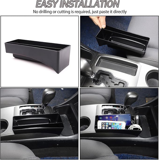 Lcojicep Car Central Control Tray Storage Box Organizer Compatible with Toyota Tacoma 2006-2015 Center Console Gear Shift Side/Water Cup Holder Organizer， Storage Box Tray (Gear Side Storage Box)