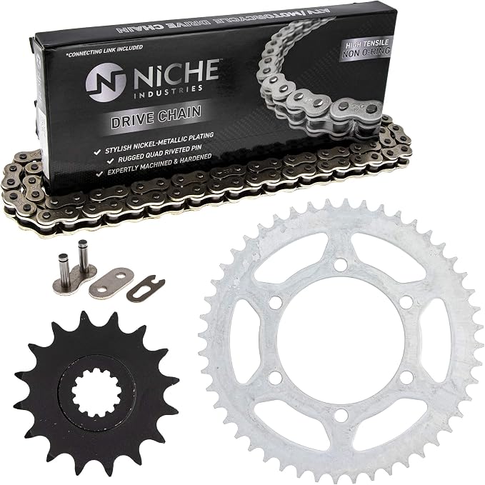 NICHE Drive Sprocket Chain Combo for Yamaha YZF-R6 YZF-R6S Front 16 Rear 48 Tooth 520NZ Standard 116 Links