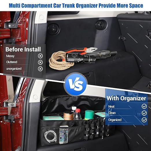 Car Trunk Organizer & Center Console Fuse Storage Box Storage Accessories Compatible with Toyota FJ Cruiser 2007-2021, 2PCS