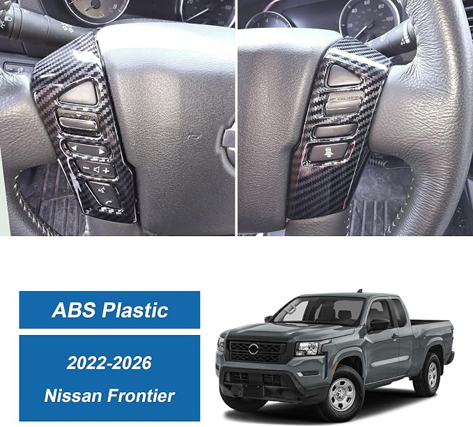Carbon Fiber Steering Wheel Cover Compatible with Nissan Frontier 2022-2026
