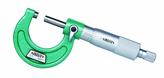 INSIZE 3203-1FA Outside Micrometer, 0" - 1", Graduation .0001", Ratchet Friction Thimble