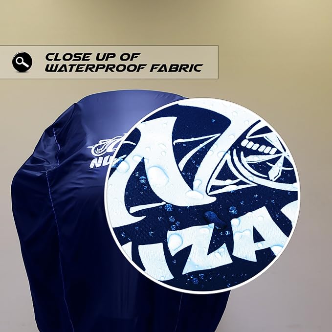 Nuzari Heavy Duty Motorcycle Cover - Motorcycle Covers Waterproof Outdoor Storage - Dirt Bike Covers (Navy, Medium)