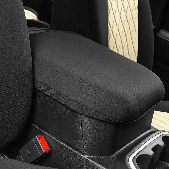 FH Group Custom Fit Car Seat Covers Specifically Made for 2019-2023 GMC Sierra 1500 2500HD 3500HD SLT AT4 Denali - Ultraflex Neoprene Water Resistant Automotive Seat Covers - Front Set Beige