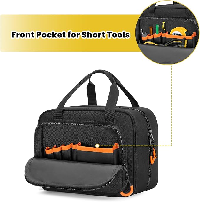 Rexmica Carrying Bag Compatible with Fluke Digital Multimeter/325 Clamp Multimeter, Electric Tester Tool Storage Bag with Multiple Pockets for Electrician (Bag Only)