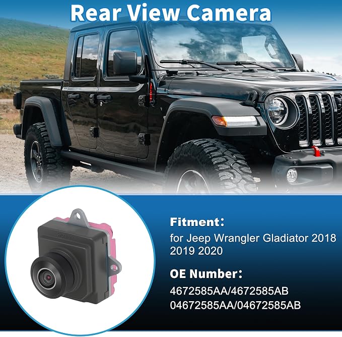 Rear View Camera for Jeep Wrangler JL for Jeep Gladiator 2018 2019 2020 2021 Park Assist Backup Reverse Camera OE Cam 4672585AA 4672585AB 04672585AA