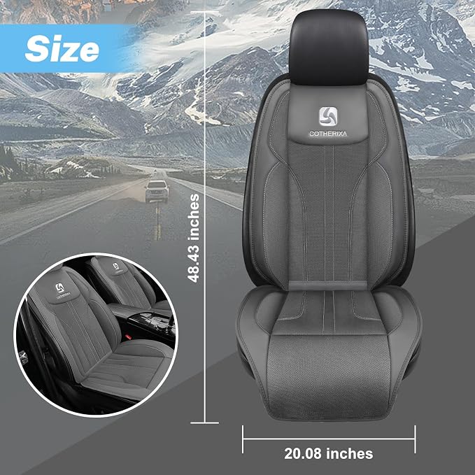 Cooling Car Seat Cover with 10 Powerful Turbo Fans，12V-24V Ventilated Cooling Car Seat Cushion，3-Speed Adjustable Breathable Cooling Seat Cover for Car SUV Truck Universal Fit (Grey)