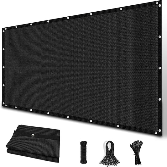 Amagenix 90% Sun Shade Cloth with Grommets, 10' x 16' Pergola Replacement Shade Cover Canopy Privacy Screen for Outdoor Patio Garden, Black (We Customized)