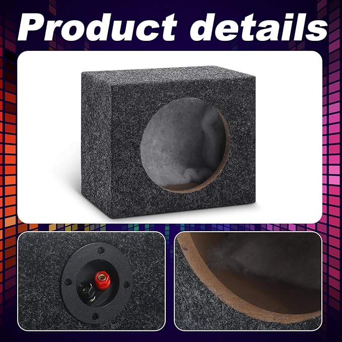 BBTO 2 Pcs Angled Style Car Audio Speaker Box 6x9 Speaker Boxes Car Audio Enclosures Sturdy Constructed Truck Speaker Box for Home Vehicle Subwoofer Sound Supplies (8.75 x 4.25 x 7.75 Inch)