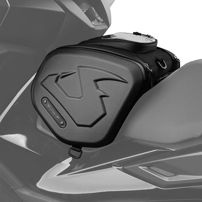 Rhinowalk Motor Scooter Tunnel Bag, 16L Hard Shell Storage Bag for Step-Through Scooters with Center Tunnel, Motorcycle Fuel Tank Storage Bag with Touchscreen Pocket & Rain Cover