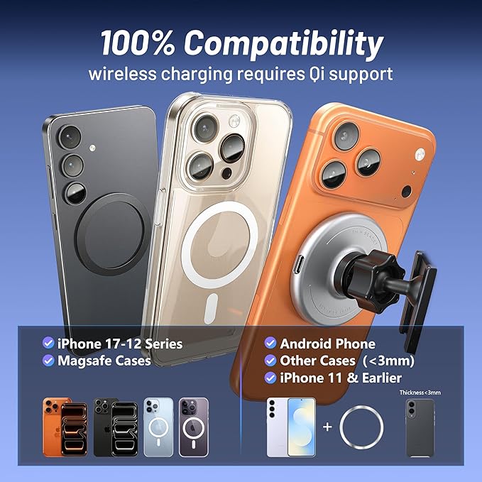 Phone Mount for Nissan Rogue (2021-2024 2025,8" Screen) / Altima (2019-25) / Sentra (2020-25),15W Wireless Charger,Magnetic Phone Holder,360°Magsafe Car Mount,2022 Nissan Rogue Accessories,Car Gifts