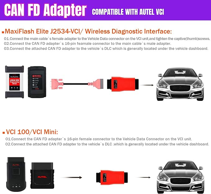 Autel CAN FD Protocol Adapter, Compatible with Autel Scanner MX808 MK808 DS808 MP808 MS906 MK906 MS908 MK908 Maxisys Elite IM508 IM608 Ultra VCI100 VCI Mini, for GM Chevrolet Buick Vehicles