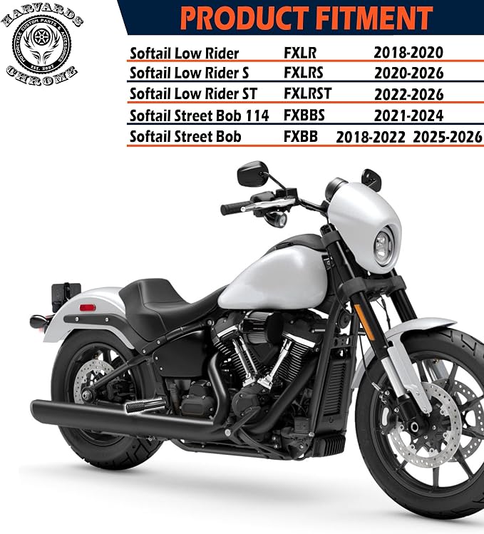 1-1/4" Heavy Duty Peg Crash Bar Frame Slider for Harley Softail Low Rider/Street Bob/Low Rider S/Low Rider ST 2018-2026