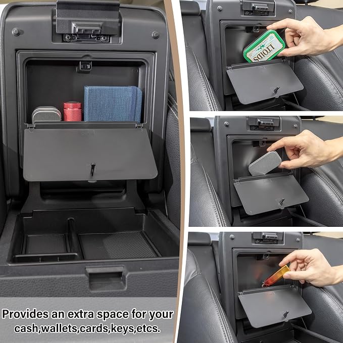 JKCOVER Glove Box Divider Organizer and Center Console Hidden Organizer Compatible with 2025+ Toyota 4Runner(6th Gen 4Runner) Accessories Insert Storage Black ABS Plastic