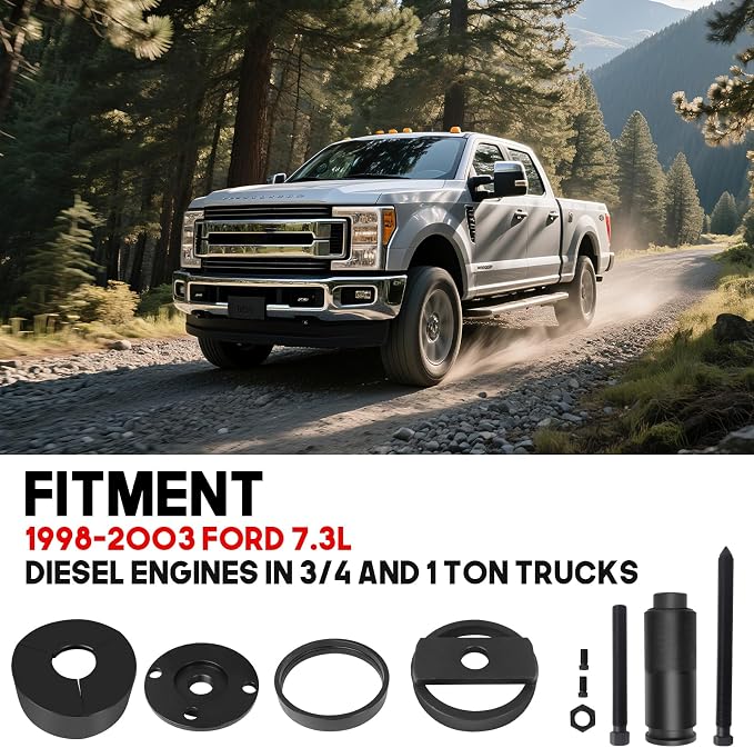 7835 Rear Main Oil Seal Remover Installer Kit for 1998-2003 Ford 7.3L Diesel Engines in 3/4 and 1 Ton Trucks, Heavy Duty Steel