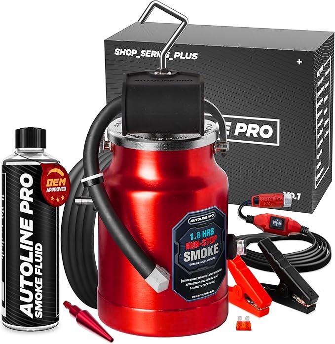 AutoLine Pro EVAP High Volume Smoke Machine Leak Tester with Built-in Air Pump - Shop Series Plus - Automotive Smoke Tester for Vacuum Leak Detection - Ceramic Coil and Best Ranked Smoke Fluid