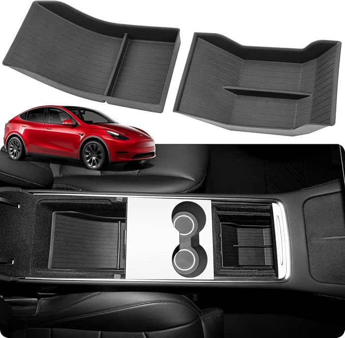 BASENOR Model Y Rear Center Console Organizer and Control Lower Bottom Storage Box