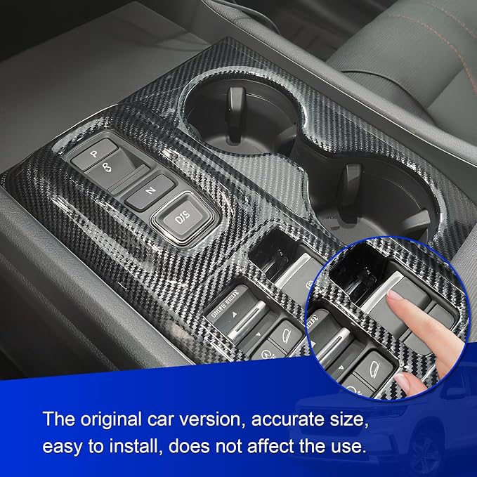 Carbon Fiber Gear Shift Panel Cover & Center Console Panel Cover Compatible with 2023-2026 Honda Pilot