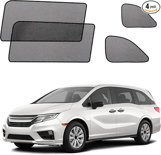 Car Window Shades for 2018-2024 Odyssey, 4PCS Rear Side & Quarter Window Sun Shades, Magnetic Breathable Mesh Privacy Covers, UV Protection & Heat Insulation for Baby, Travel & Camping
