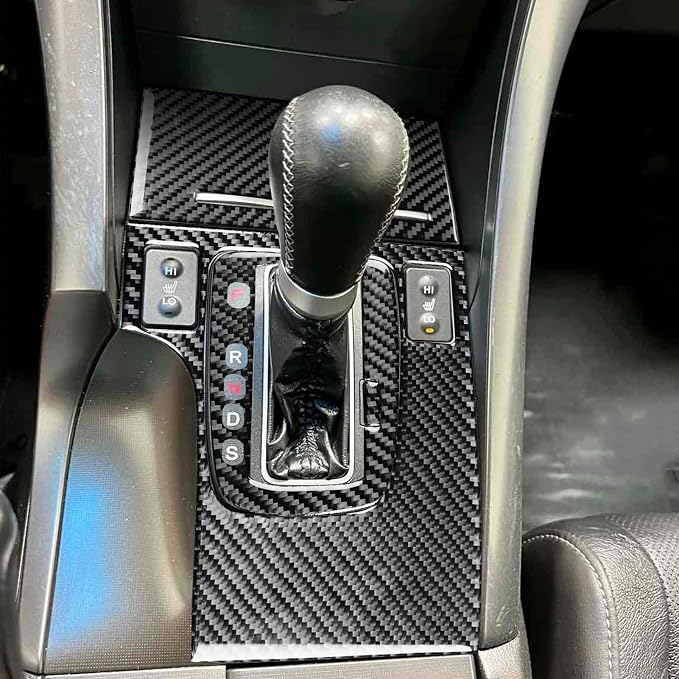 Black Soft Carbon Fiber car Interior Water Cup Shift Panel Set 5/Piece Decorative Sticker Suitable for Acura TSX 09-14 Carbon Fiber car Interior