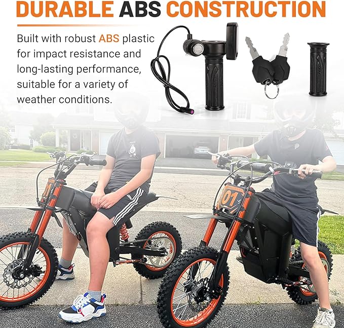 Upgraded E-Bike Throttle 48V w/M Button Fits for Tutti/Tutto/Tuttio Soleil01 Electric Dirt Bike Soleil 01 Only New Version (with M), Non-Interchangeable with Old Throttle (Without M)