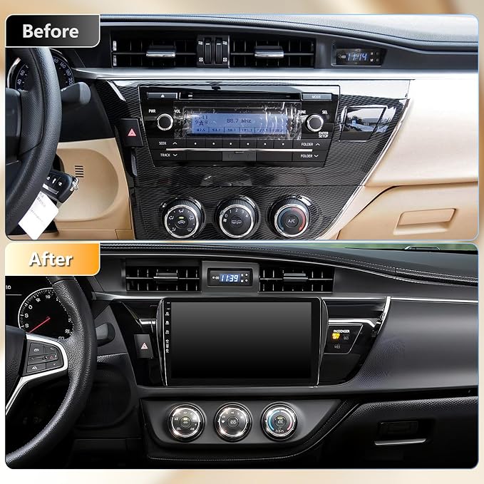 Car Radio Stereo for Toyota Corolla 2014-2016, Android 13 Wireless CarPlay Android Auto, Head Unit HD Touchscreen, QLED/Bluetooth/SWC/GPS Navigation/FM/Wifi/1080P Rearview Camera (Corolla14-2+64)