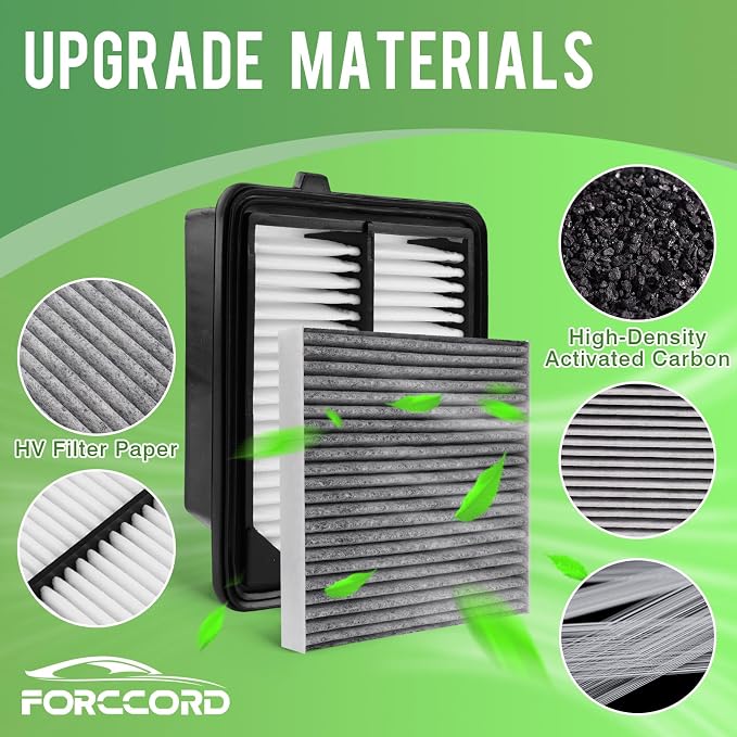 Engine & Cabin Air Filter Fit for Honda Accord (2014-2015 2017-2022) 2.0L Hybrid Naturally Aspirated Only Activated Carbon Cabin Filter Replace#CF10134 CA11399 Car Accessories
