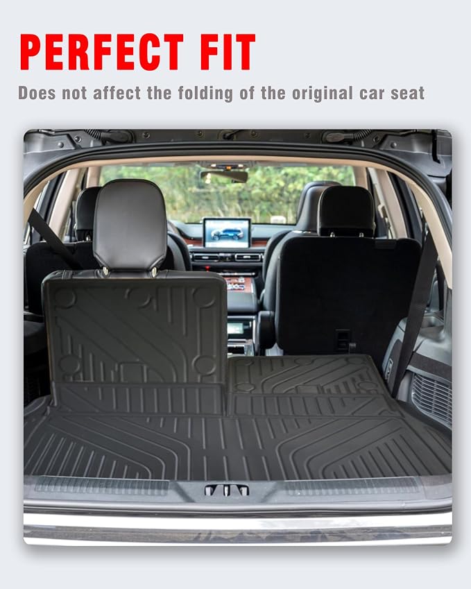 Cargo Liners Backrest Mat for Lincoln Aviator Accessories 2020-2025 2026 with Hook&Loop Rear Trunk Mat Rear Seat Back Cover Protector All Weather Anti-Slip Split Dog Liner 3 PCS