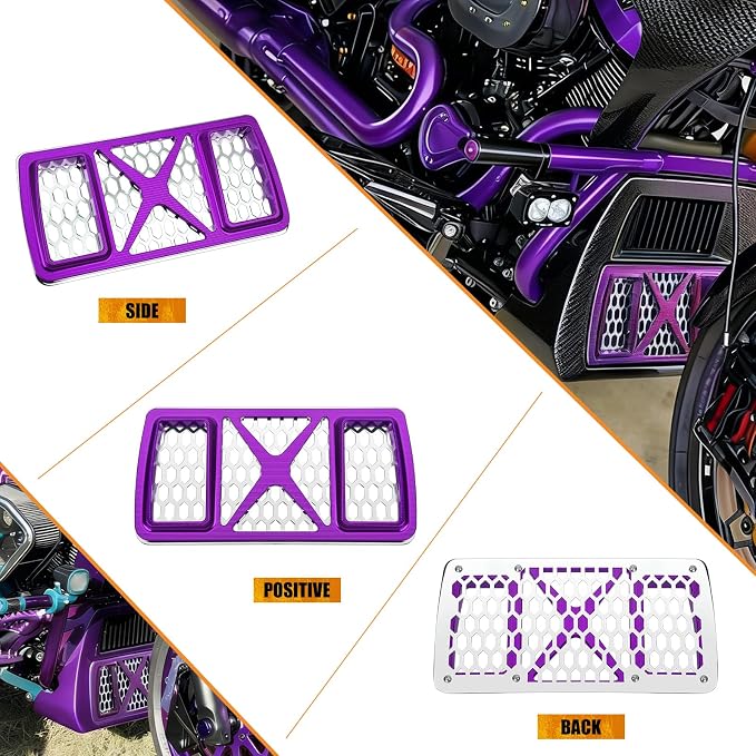 Radiator Guard Grille Oil Cooler Cover Fit For Harley Touring Road King Street Glide Electra Glide Ultra Limited 2023.5-2025 Purple