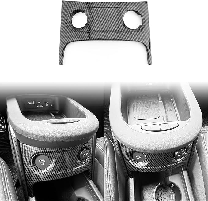 Carbon Fiber Style Car Front USB Charging Port Cover,Charging Port USB Protective Decorative Compatible with Hyundai Ioniq 5 N Accessories