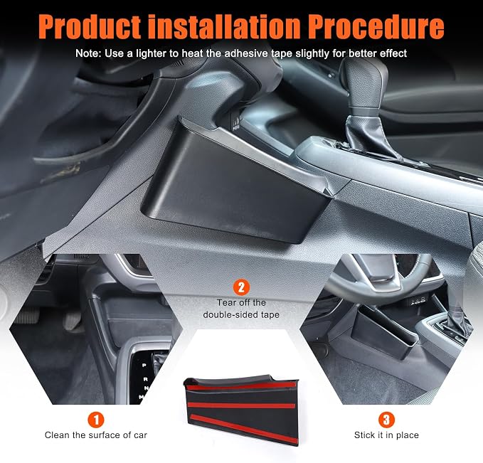 HAPPYHORSE Central control gear side Storage Box Tray Compatible with Subaru Crosstrek 2024 2025 Car Center Console gear panel Side Organizer Storage Box Tray Accessories