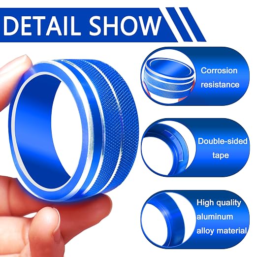 for Nissan Sentra 2025 2024 2020-2023 Accessories Knob Cover Set - Volume Tune Knob Covers, Air Conditioner, Air Vent Outlet Rings/Covers Push Start Stop Button Ring Trim for Sentra, 12Pcs (Blue)