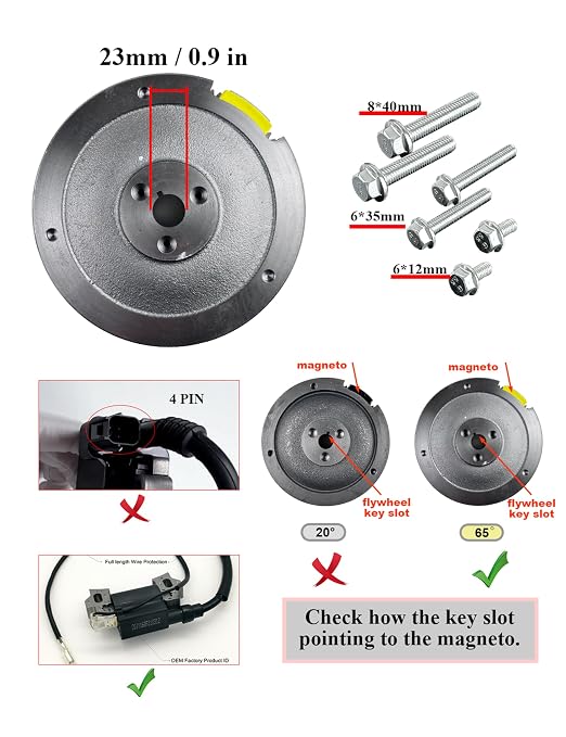 YAMAKATO Electric Start Kit for Honda Gx340 GX390 11HP 13HP Small Engines, Key Box for 339cc-389cc Motor Upgrade Electrical Starter Type 2