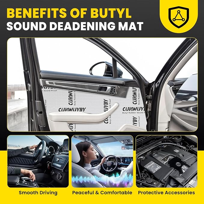 Butyl Sound Deadening 18 sqft Sound Deading Material for Cars Powerful Noise Reduction Sound Deadening Mat Automotive Sound Deadener Heat Sound Insulation Mat Soundproofing