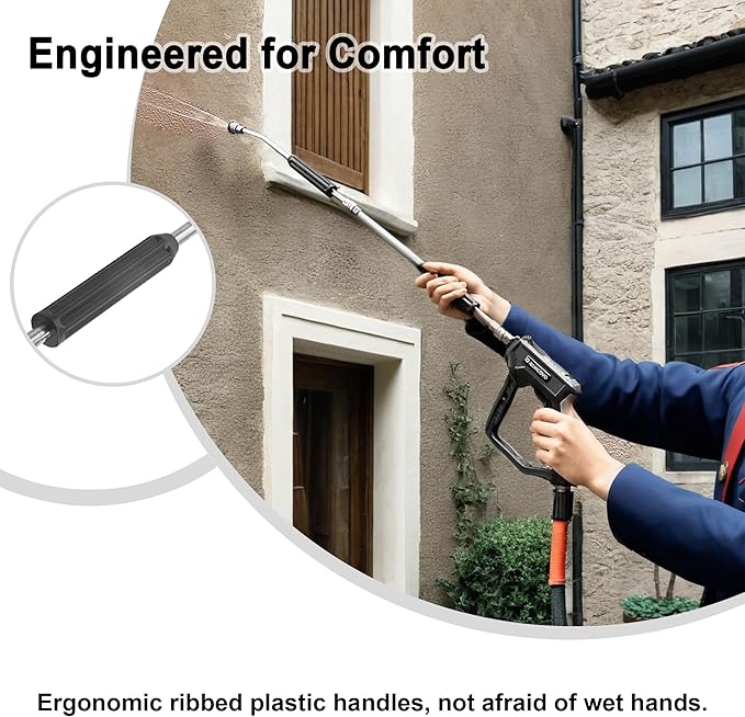 Raincovo Foam Cannon for Pressure Washer, Snow Clear Foam Cannon for Car Wash, Stainless Steel Filter, Pressure Washer Extension Wand, Anti-Slip Grip Power Washer Lance
