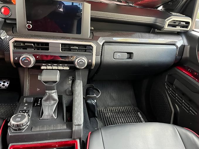 Dashboard Cover for Toyota 4Runner 2025 2026 Interior Accessories 8inch&14inch Display Center Consoles ABS Frame Trim (Carbon Fiber Grain, Dashboard Cover for 4Runner)