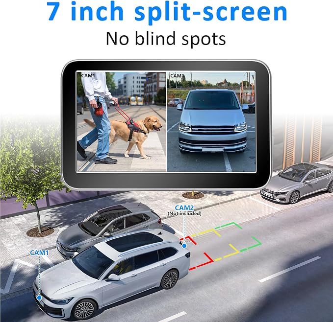 1080P HD Wireless Backup Camera 7 Inch: Clear Real-Time Rear View for Towing Campers, Trailers and 5th Wheels - Auto Night Vision, 12-Mins Easy Install for Truck & RV Owners