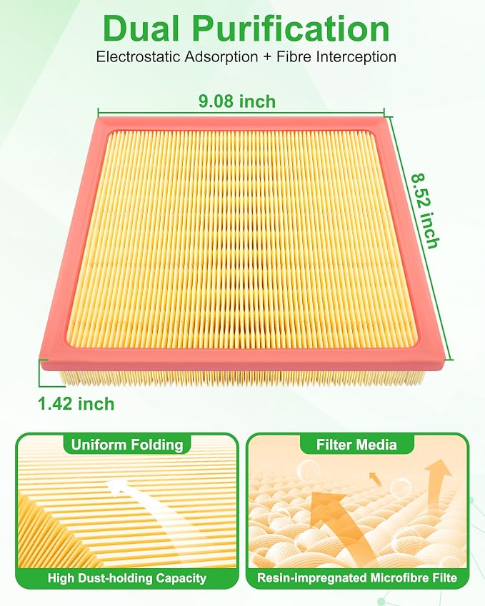 Engine & Cabin Air Filter Set Fit for Subaru Ascent (2019-2026), for Crosstrek(2018-2024), for Impreza(2017-2026), for Legacy(2020-2025), for Outback(2020-2026). Replace 16546AA16A, 8713958010