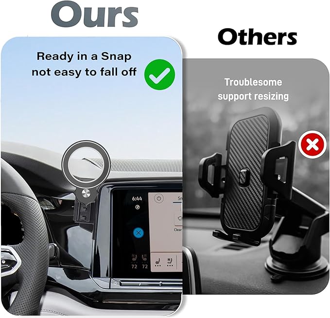 Car Phone Holder for VW Atlas 2024 2025 2026/ VW Altas Cross Sport 2024 2025 2026 Accessories Apply to 12 Inch Touch Screen Fixed Clip Magnetic Cell Phone Mount Hands-Free 360° Rotation