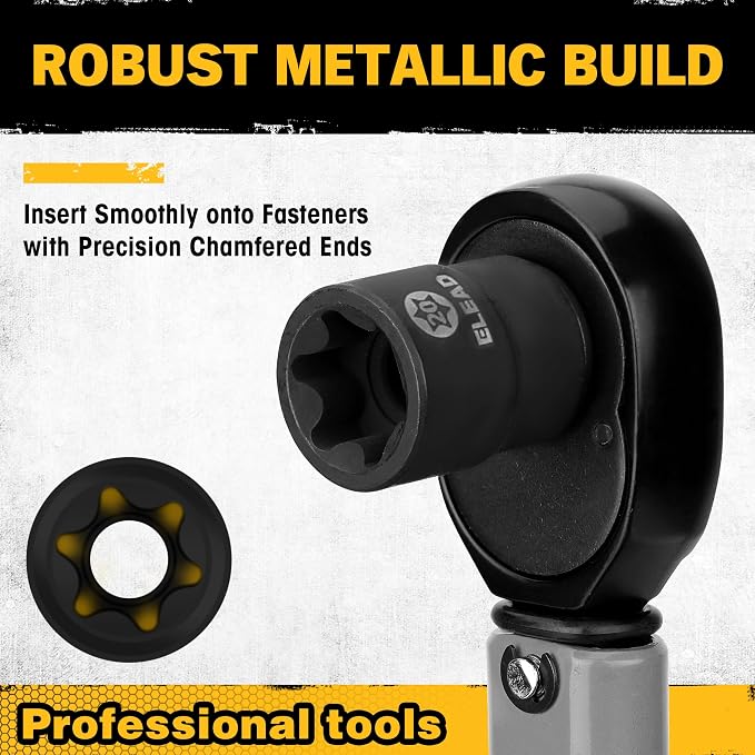 31-Piece Torx Bit Socket Set: 14 Star Bits T8-T70 & 13 E-Torx Sockets E4-E24, Premium CR-V & S2 Alloy Steel, High Torque Laser Marked for Automotive Mechanic