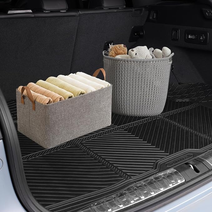 CAR PASS Black Rubber Car Floor Mats & Cargo Liners, All Weather Car Mats & Trunk Mats,Waterproof Automotive Floor Mats Trim to Fit for Most Cars Sedans SUVs Vans, Durable Heavy Duty Anti-Slip,Black