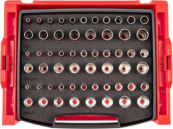 TEKTON 3/8 Inch Drive 12-Point Socket Set, 57-Piece | SHD91702