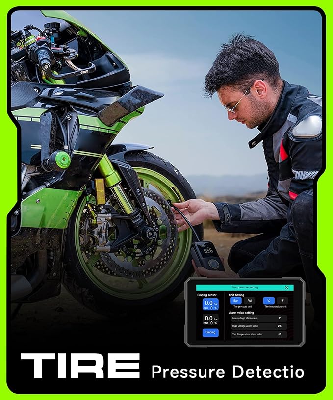 Motorcycle CarPlay Screen 5 Inch Wireless Carplay Android Auto for Motorbike with Removable Bracket, IP68 Waterproof Touchscreen, Supports GPS Navigation Bluetooth