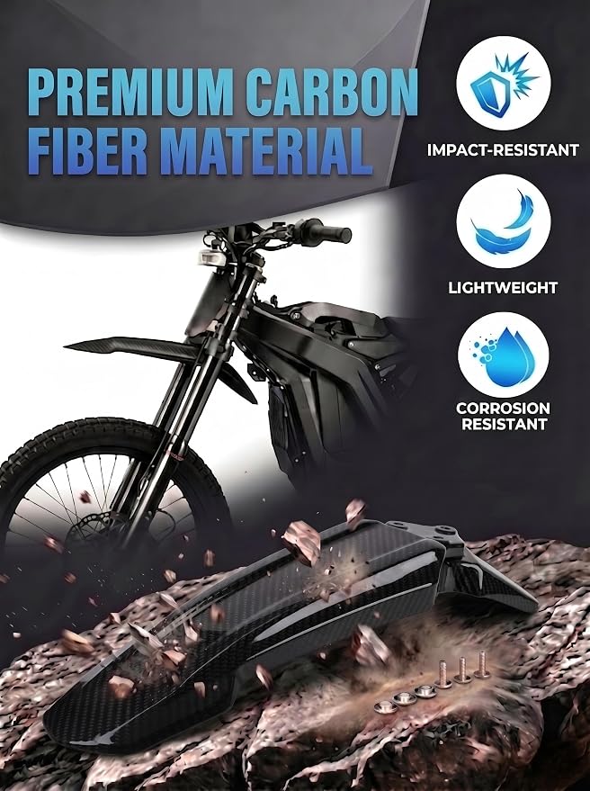 Real Carbon Fiber Front Fender for E Ride Pro,Front Mudguard Mud Guard for Electric Dirt Bike Eride Pro S/SS 2.0 3.0/SR