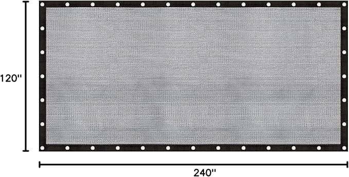 Cool Area 60-70% Sun Shade Cloth 10x20FT Mesh Tarp with Grommets Patio Screen Mesh for Canopy Garden Porch Greenhouse Pools Dump Truck Dog Kennel Black