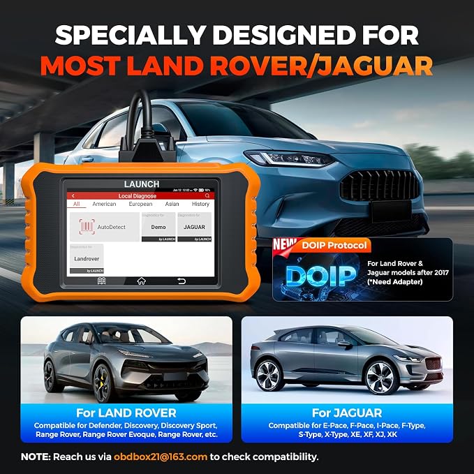 LAUNCH Creader Elite V3.0 for Land Rover Jaguar OBD2 Scanner, 2026 Bi-Directional Full Systems Diagnostic Scan Tool, CAN-FD & DOIP, All Services, Active Test, Height Calibration, Lifetime Free Update