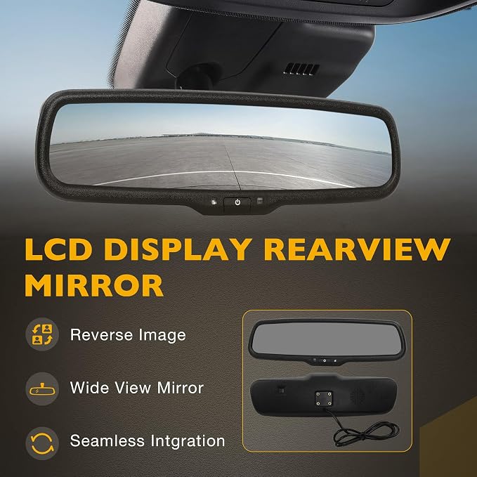 Gledewen Backup Camera Tailgate Handle & 4.3 inch LCD Rear View Mirror Monitor, Upgraded Metal Tailgate Latch, Compatible with 1999-2006 Chevy Silverado/GMC Sierra 1500 2500 3500, Replace 15997911